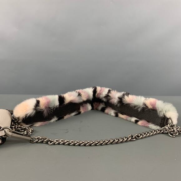 REBECCA MINKOFF Grey Rabbit Fur Leather Cross Body Handbag - Picture 9 of 10